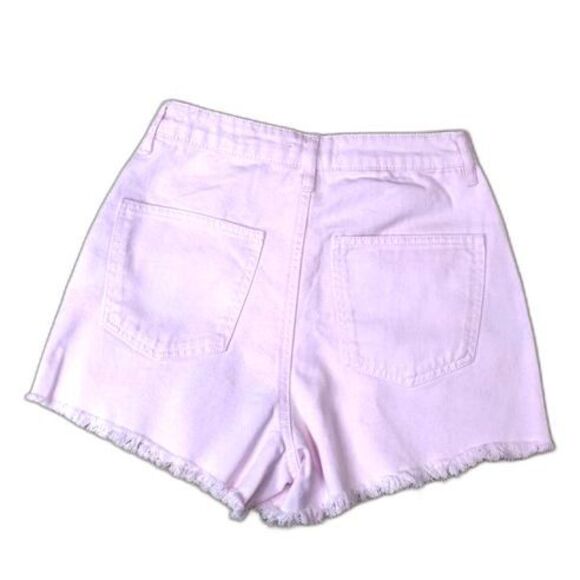 Francesca's Tgla Pink Denim Cut Off Shorts Size 25 High Waist Summer Casual - Picture 2 of 7